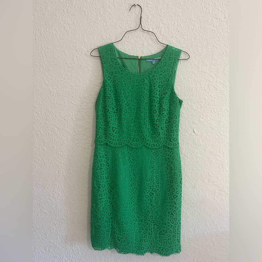Antonio Melani green lace dress, EUC, size 4